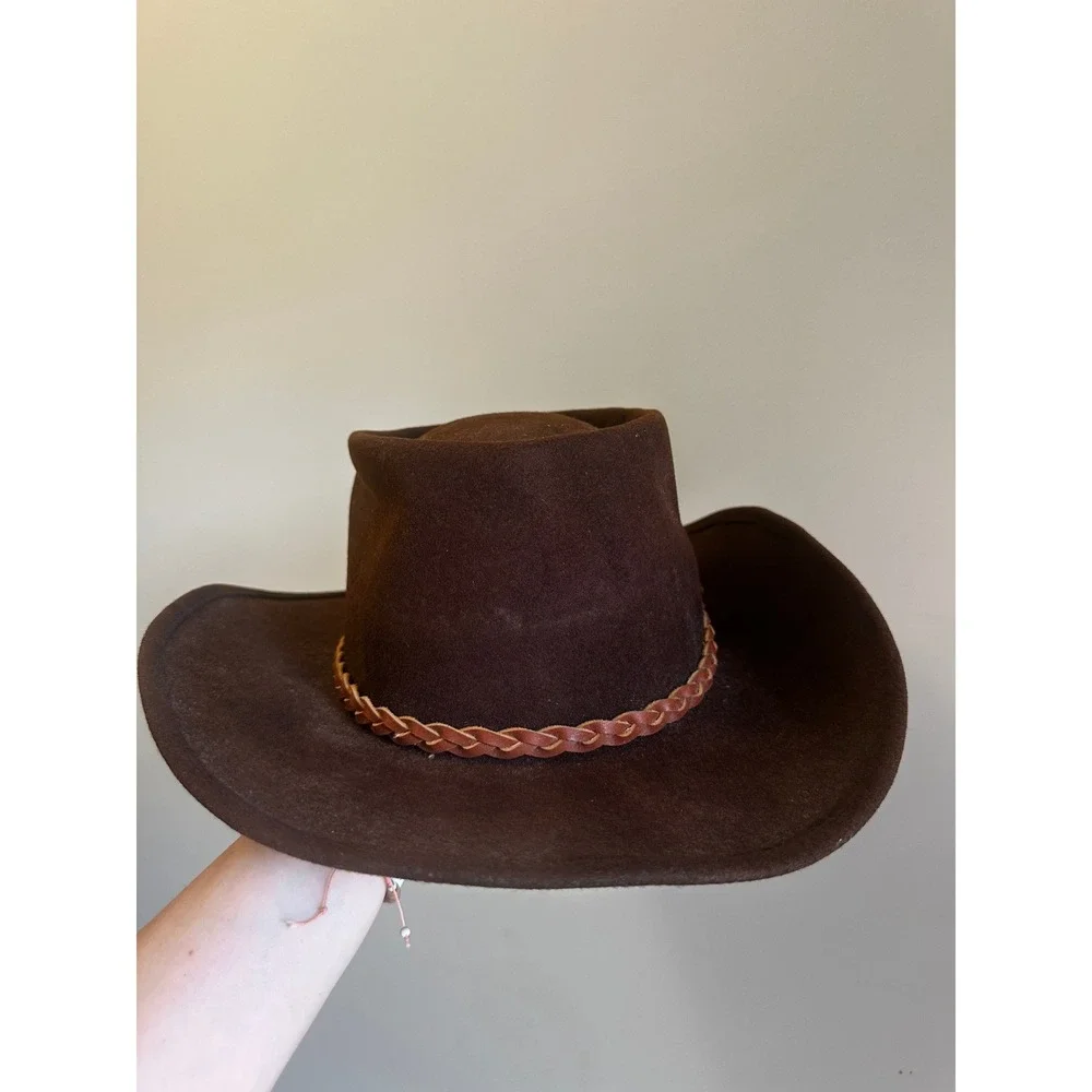 Vintage Goorin Bros of California Lite Felt 100% Wool Hat Wide Brim Fedora Brown
